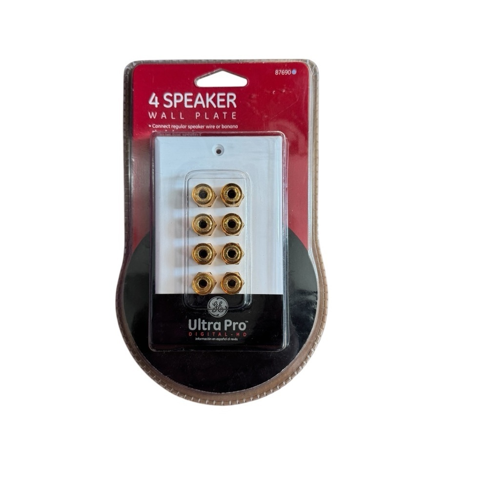 GE 8 Binding Post 4 Speaker Wall Plate - 87690 Ultra Pro Digital  HD NEW